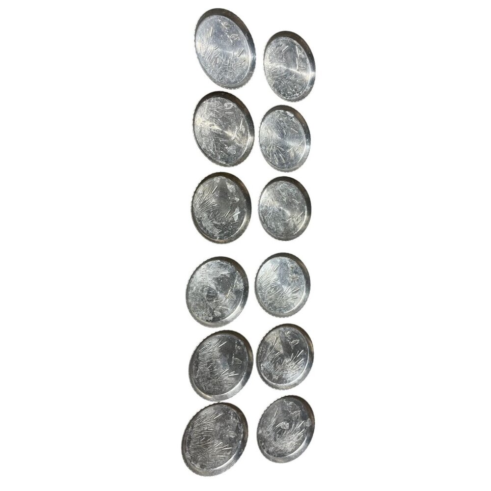 Vintage Embossed‎ Aluminum Coasters Set Of 12 With Geese & Cattails Design